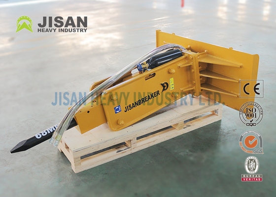 Excavador compacto amarillo Hammer Attachment 6" peso del portador de la altura 2000Lbs