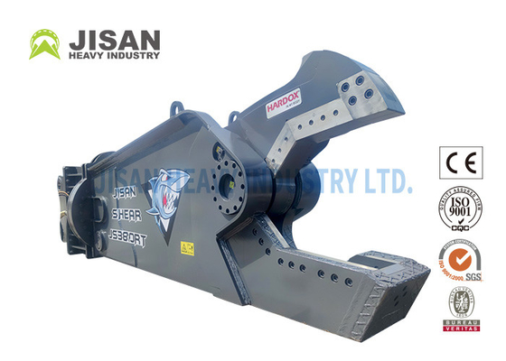 Corte y recuperación de chatarra con Teyun Tycs450rt Cortador hidráulico para excavadoras en sitios de demolición industrial