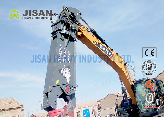 Corte y recuperación de chatarra con Teyun Tycs450rt Cortador hidráulico para excavadoras en sitios de demolición industrial