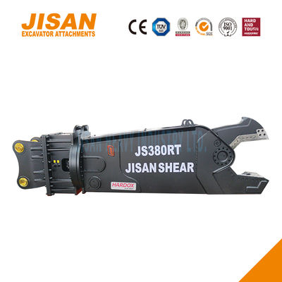 Las tijeras de metal de la excavadora giran a 360 grados y aumentan el tamaño del cilindro para obtener la máxima eficiencia