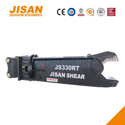 Las tijeras de metal de la excavadora giran a 360 grados y aumentan el tamaño del cilindro para obtener la máxima eficiencia