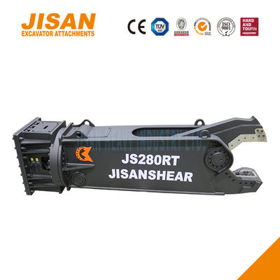 Las tijeras de metal de la excavadora giran a 360 grados y aumentan el tamaño del cilindro para obtener la máxima eficiencia