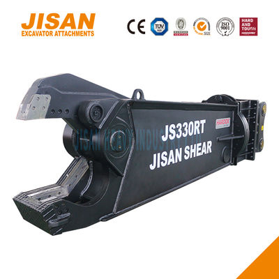 Las tijeras de metal de la excavadora giran a 360 grados y aumentan el tamaño del cilindro para obtener la máxima eficiencia