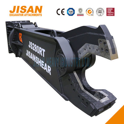 Las tijeras de metal de la excavadora giran a 360 grados y aumentan el tamaño del cilindro para obtener la máxima eficiencia