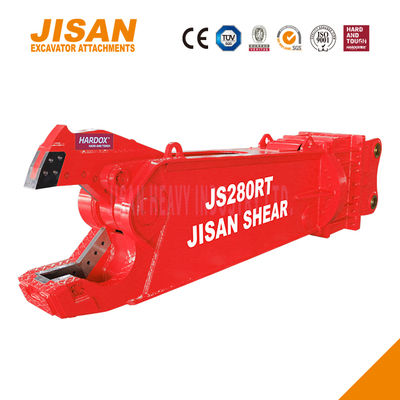 Las tijeras de metal de la excavadora giran a 360 grados y aumentan el tamaño del cilindro para obtener la máxima eficiencia