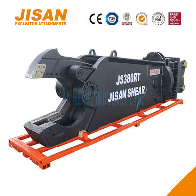 Las tijeras de metal de la excavadora giran a 360 grados y aumentan el tamaño del cilindro para obtener la máxima eficiencia