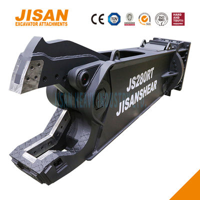 Las tijeras de metal de la excavadora giran a 360 grados y aumentan el tamaño del cilindro para obtener la máxima eficiencia