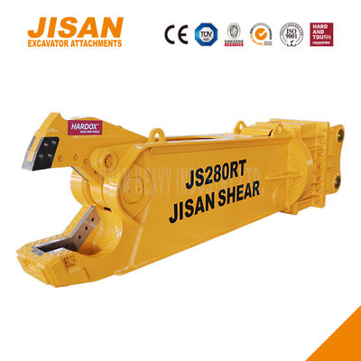 Las tijeras de metal de la excavadora giran a 360 grados y aumentan el tamaño del cilindro para obtener la máxima eficiencia